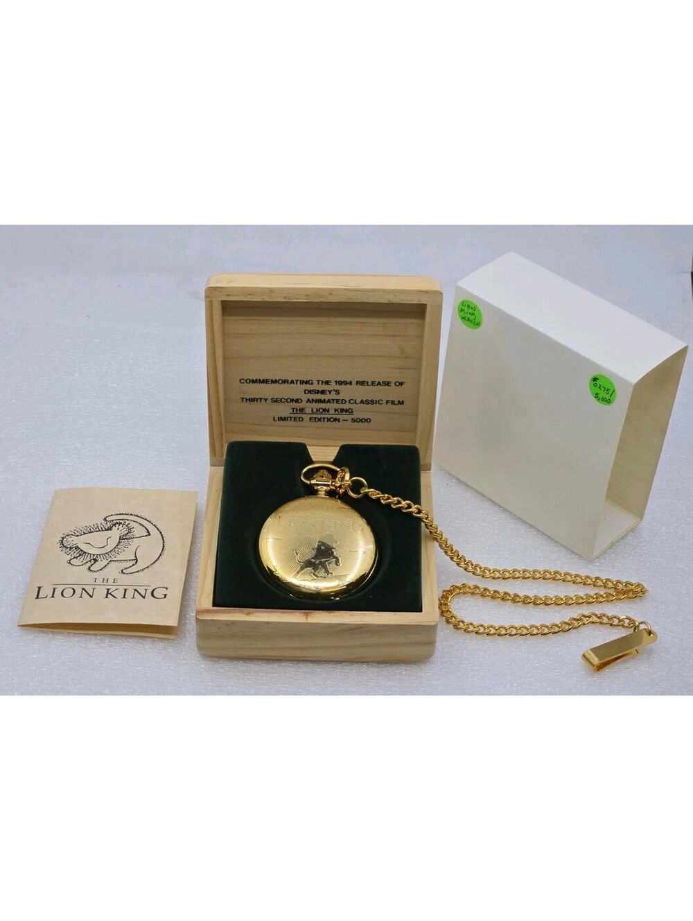 1994 Disney The Lion King Limited Edition Pocket Watch #275/5000 Mint Box Vtg